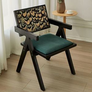 Nordic Retro <strong>Dining</strong> Room Cafe Bistro Restaurant Solid Wood Woven Rattan Wicker Armchair Coffee <strong>Dining</strong> <strong>Chair</strong>