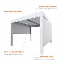 Pergola motorisée en aluminium à lames orientables 6x3m, toit rétractable, imperméable, écologique, revêtement en poudre, couverture de patio, vente chaude