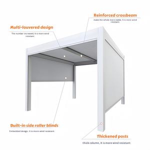 <span class=keywords><strong>Pérgola</strong></span> Motorizada de Aluminio para Exteriores de 6x3m con Techo Retráctil Impermeable y Recubrimiento en Polvo Ecológico para Patio - Product Image 3