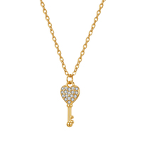 Collier pendentif cœur en strass scintillant pour femmes, plaqué or 18 carats, acier inoxydable 304, collier réglable