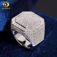 Nouveautés – Bague pour homme en argent sterling 925, style hip-hop, forme carrée, sertie de moissanite VVS, livraison directe