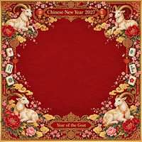 Tapis de Mahjong Année du Chèvre 2027, Tapis de Table du Nouvel An Chinois, Accessoire pour Tuiles de Mahjong Américain