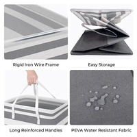 Grand panier à linge haut pliable avec poignée étendue dans un dortoir Panier à linge robuste