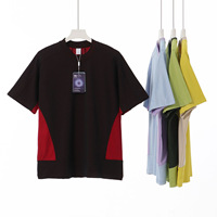Kaos Leher Pria 240g Dua Warna, Cepat Kering, Katun Antibakteri Anti Tungau, untuk Olahraga Luar Ruangan, Santai, dan Keren