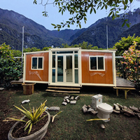 Villa préfabriquée moderne et respirante de 20 pieds à double aile extensible, effet bois, idéale pour les vacances en famille - Meilleures ventes