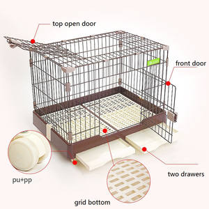 Hot Koop Bench <span class=keywords><strong>Kennel</strong></span> Dubbele Bodem Trays Huisdier Kooi Met Wielen (M) - Product Image 4