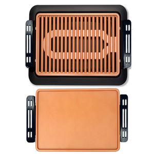 Poêle à griller électrique 32,3x27,3 cm, plaque de cuisson antiadhésive sans fumée pour barbecue d'intérieur, pour la cuisson de la viande et des légumes - Product Image 3