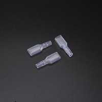 Conector de terminal de crimpado de resorte de 6.3mm con contacto de latón y cubierta transparente ignífuga para arnés de cableado automotriz, juego macho y hembra