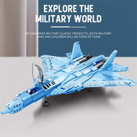 Reobrix 33030 1456 pièces avion série SU-57 combattant avion ornement bloc de construction modèle technique jouet éducatif Festival cadeau