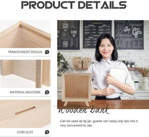 กระปุกออมสินไม้ลดราคาช่วงเวลาจำกัด กรอบไม้ใส สามารถ<span class=keywords><strong>แลก</strong></span>เปลี่ยนได้ กล่องออม<span class=keywords><strong>เงิน</strong></span> - Product Image 5