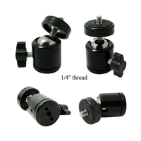 Rotule miniature rotative à 360 degrés avec vis de 1/4 pouce pour trépied, support pour appareil photo, caméscope, lumière LED, ABS + aluminium, 78g