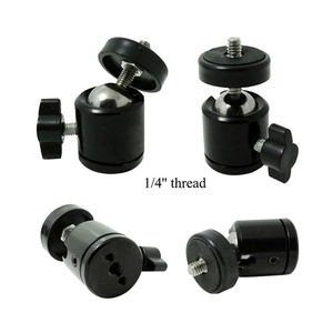 Testa a Sfera Mini Girevole a 360 Gradi con Vite da 1/4" per Montaggio su Treppiede, per Fotocamera, Videocamera, Luce LED, in ABS+Alluminio, 78g - Product Image 5