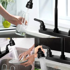 Dual-Handle Cold Hot Plastic Wall-Mounted <strong>RV</strong> Kitchen <strong>Faucet</strong> 360-Degree Rotating Double-Interface Sink Bright Chrome Plated - Product Image 5