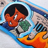 Écussons de broderie en gros de transfert de chaleur chenille ours ch fer sur des patchs d'argent pour sweat à capuche
