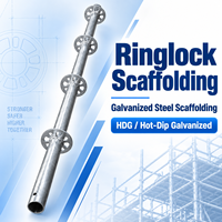 Échafaudage Ringlock personnalisé standard vertical Q355B 48,3x3,2mm 2500mm pour le soutènement du béton