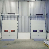 Porte sectionnelle industrielle d'entrepôt de logistique de porte sectionnelle d'isolation thermique d'ascenseur vertical avec la fenêtre transparente