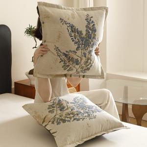 หมอนผ้ากอซคอตตอนแท้หมอนรองเอวถอดออกได้และซักได้สำหรับห้องนั่งเล่นห้องนอนรถหมอนสี่เหลี่ยม - Product Image 3