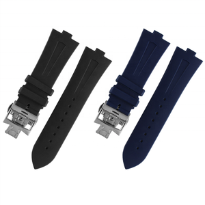 Correa de reloj de silicona de caucho natural marrón, negro y azul con hebilla Tang de cierre desplegable para correa <span class=keywords><strong>Vacheron</strong></span> <span class=keywords><strong>Constantin</strong></span> en el extranjero - Product Image 3