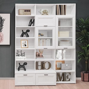 Bibliothèque FOSTER CM 182.5X32.7/47.6 H. 228.2 FRÊCHE BLANCHE - Product Image 1