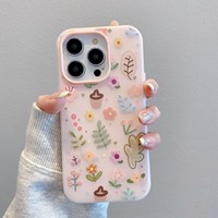 Coques de téléphone portable à fleurs en promotion pour iPhone 17 16 15 18 Pro Max – Coque arrière antichoc effet seconde peau en gelée tendance