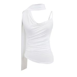 Summer Sexy Shoulder Solid Casual Party Women Sleeveless Slim Fit Wholesale Custom Digital Printing Tank Top - Product Image 3