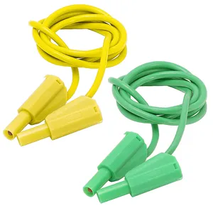 High Quality Protective Type Male and Male Test Stackable Insulated 4mm Banana PlugAudio Speaker Banana Plugs With 18AWG Cable