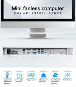 Accesorios de Computación Industrial HVAEIPC, Mini PC de Aluminio 1U con 4GB de <span class=keywords><strong>RAM</strong></span>, Disco Duro de 256GB, VGA, RS232, I7, Wi-Fi/BT Integrado, en Stock - Product Image 4