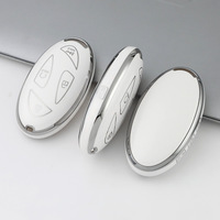 Étui de protection souple en TPU pour clé de voiture, compatible avec les modèles Kona et Sonata 2023-2025, pour clés à 5 ou 7 boutons, avec bordure argentée