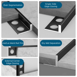 Perfil en L de Aluminio Impermeable para Azulejos, Multifuncional para Esquinas/Bordes/Líneas de Cintura, Tamaño de 8-18 mm, Antiarañazos, Fácil de Limpiar, para Renovación del Hogar - Product Image 2
