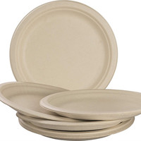 Assiettes à compartiments en bagasse de canne à sucre Bofa, jetables, biodégradables, qualité alimentaire, logo personnalisé, pour restaurant de restauration rapide moderne