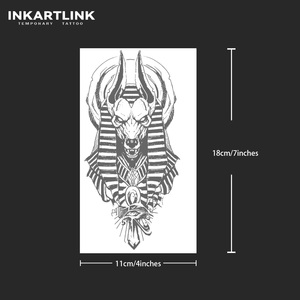 Adesivi per Tatuaggi INKARTLINK, Tatuaggi Temporanei su Carta, Anubis Egiziano, Impermeabili, Ecologici, Lunga Durata 15 Giorni, Confezione Convenienza - Product Image 4