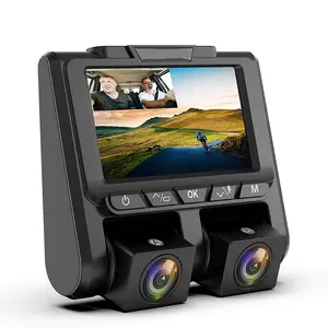 Dual Lens Full Hd 1080P Cam Black Box Auto Camera Video Recorder Kleine Voor-en Binnenkant Auto Dvr Blackvue 2 Channel Dash Cam