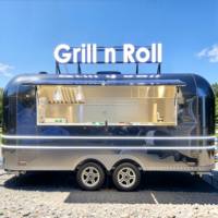 Remorques de restauration rapide et de cuisine de rue en acier inoxydable personnalisables, chariots à café avec équipement de cuisine complet, y compris barbecue – En promotion