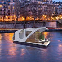 Maison flottante préfabriquée de luxe, module de bateau habitable, maison flottante personnalisée, maison-bateau, maison flottante préfabriquée