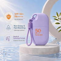 Crème solaire personnalisée, sportive, imperméable, blanchissante, SPF50 PA++++, design triangulaire portable avec cordon pour les voyages en plein air