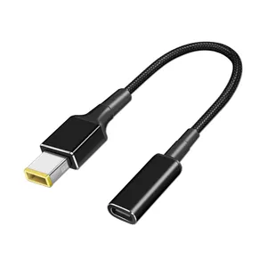 100W USB C kare ağız TYEP-C kadın erkek kısa kablo PD hızlı şarj Laptop güç dönüşüm kablosu