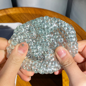 Jouet Squishy Ultra-Doux Dégradé Effet Glacier, Balle en Verre Squishy pour la Relaxation et l'Entraînement de la Force des Mains avec Son ASMR Apaisant - Product Image 1