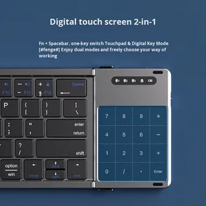 Nouveau clavier sans fil portable en plastique, clavier optique pliable pour ordinateur de bureau, téléphone, ordinateur portable - Product Image 2