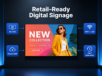 Écran d'affichage numérique mural de 21,5 à 65 pouces, écran publicitaire Android, intérieur, 4K LCD