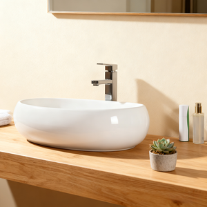 YIDA Lavabo de comptoir design moderne européen ovale en céramique pour hôtel, maison, salle de bain, lavabo - Product Image 5