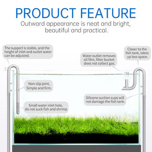 WEEKAQUA Tuyau de lys en acier inoxydable mis à jour 16mm avec ventouses avec filtre d'écumoire de surface Accessoires d'entrée et de sortie de seau - Product Image 2