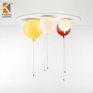 Luminaire suspendu moderne en acrylique style hôtelier, design ballon, suspension nordique E27, blanc chaud, 50000 heures, noir - Product Image 2