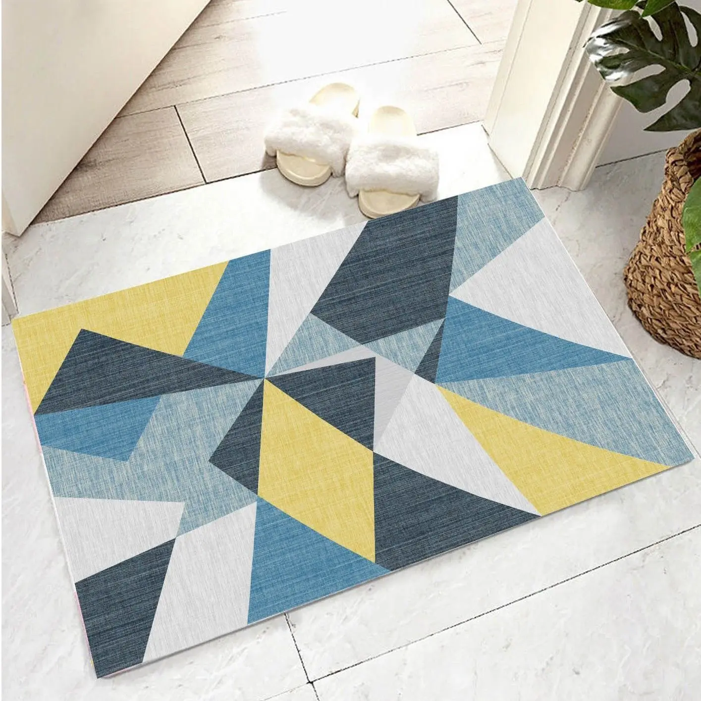 Cheap Amazon Hot Selling Printed Carpet Polygon Pattern Bedroom Carpet