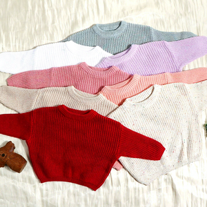 Nouvelle collection automne : Ensemble tricoté pour bébé – Pull en pur coton à col rond et haut de vêtement pour bébés garçons et filles - Product Image 1
