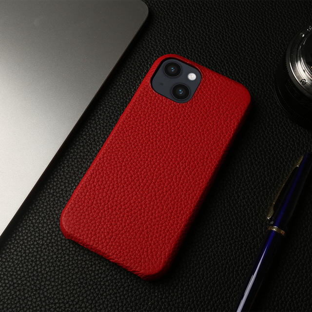 Zenos Pebbled PU Leather Phone Case for iPhone 12/13/14/15 Series Anti-Fall Handmade Protective Cover with 100% Perfect Fit