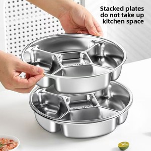 Boîte à lunch divisée en <span class=keywords><strong>acier</strong></span> inoxydable 304 poli pour enfants, 3/4/5 compartiments, écologique, de qualité alimentaire, pour l'école et les restaurants - Product Image 3