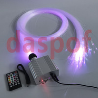 Moteur de lumière LED RGBW scintillante 12V 10W + Contrôle par application mobile + Fibre optique 0,75 mm 400 pièces 3 m de long IP33 pour éclairage d'étoiles de voiture