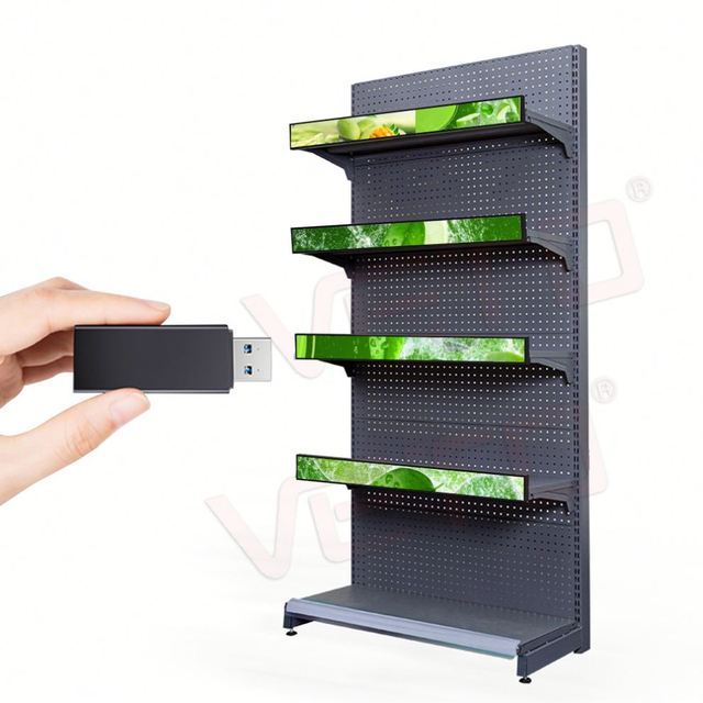 Veto Indoor Digital Strip Screen Commercial Advertising Display Ultra Wide Monitor Stretched Bar LCD Panel Android 350 Nits