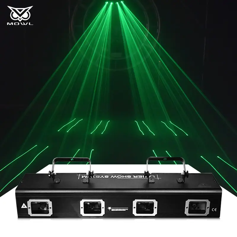 Chuyên Nghiệp 4 Đầu RGB Đầy Đủ Màu Sắc Ánh Sáng Laser Sân Khấu Cho DJ Hộp Đêm