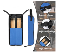 Sac pour baguettes de batterie, petite trousse de rangement portable pour baguettes avec crochets métalliques pour batteur